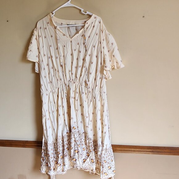 SHEIN - Bow Front Floral Print Dress Soft Fabric Size 4xl New - Picture 3 of 5